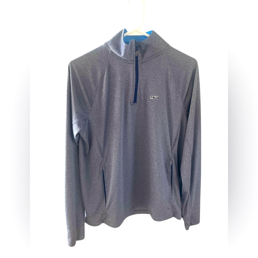 Vineyard Vines Men’s Performance 1/4 Zip Pullover Heather Gray Blue Size S